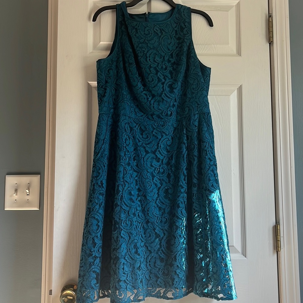 Teal Lace Cocktail Dress